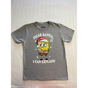 Nickelodeon SpongeBob SquarePants Boy’s Medium “Dear Santa I can Explain” Tshirt